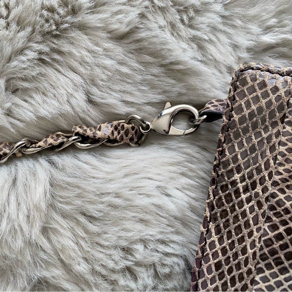Judith Ripka Leather Python Print Clutch - image 4